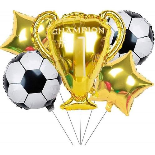 5-delige folie ballonnen set Voetbal Kampioen, Sport en Fitness, Voetbal, Overige typen, Nieuw, Verzenden