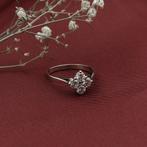 Witgouden ring met diamanten; 0,38 ct., Sieraden, Tassen en Uiterlijk, Ringen, Gebruikt, Overige kleuren, Ophalen of Verzenden