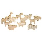 Eduplay - 12 houten dieren (onbeschilderd), Nieuw