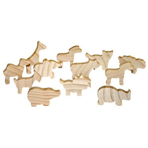 Eduplay - 12 houten dieren (onbeschilderd), Kinderen en Baby's, Speelgoed | Overig