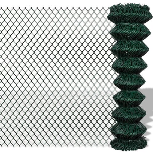 vidaXL Gaashek 1,5x15 m staal groen, Tuin en Terras, Schuttingen, Nieuw, IJzer, 1 tot 2 meter, Verzenden