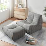 Relaxstoel Kodsø lounge fauteuil met voetenbank microvezel g, Huis en Inrichting, Fauteuils, Verzenden, Nieuw