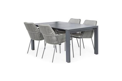 Suns Punta 4-persoons dining set antraciet met uitschuifbare, Tuin en Terras, Tuinsets en Loungesets, Ophalen of Verzenden
