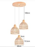 Vintage Rotan Hanglamp – Bamboe Rieten Plafondlamp Design, Huis en Inrichting, Lampen | Hanglampen, Verzenden, Nieuw