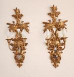 Wandlamp (2) - Verguld hout