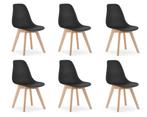 Eetkamerstoelen KITO - set van 6 eettafel stoelen - zwart, Ophalen of Verzenden, Nieuw