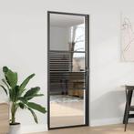 vidaXL Binnen Deur Zwart 83 x 201.5 cm Verstevigd glas,, Doe-het-zelf en Verbouw, Deuren en Horren, Verzenden, Nieuw