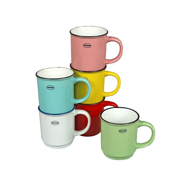 Korting: Mokken/kopjes/borden - emaille look servies-Cabanaz, Huis en Inrichting, Keuken | Servies, Kop(pen) en/of Schotel(s)