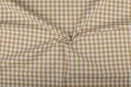 Boerenbont stof camelbruin wit geruit - 10mm geruit, Hobby en Vrije tijd, Stoffen en Lappen, Bruin, 120 cm of meer, Ophalen of Verzenden
