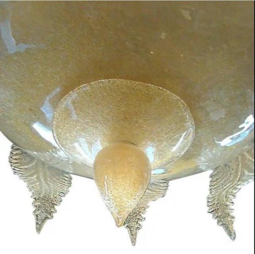 Plafondlamp - vintage - Glas, Goud - Italiaanse kroonluchter, Antiek en Kunst, Antiek | Lampen