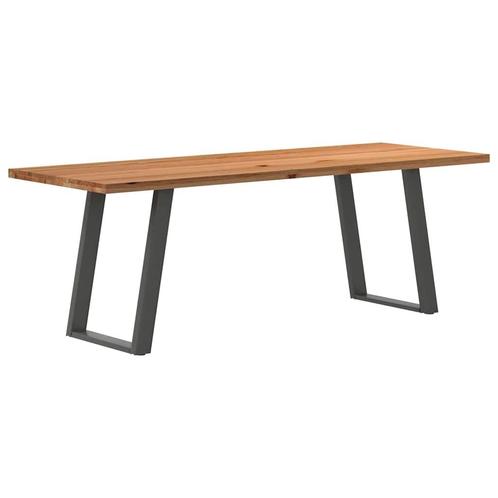 vidaXL Eettafel rechthoekig 240x80x74 cm massief eikenhout, Huis en Inrichting, Tafels | Eettafels, Nieuw, Verzenden