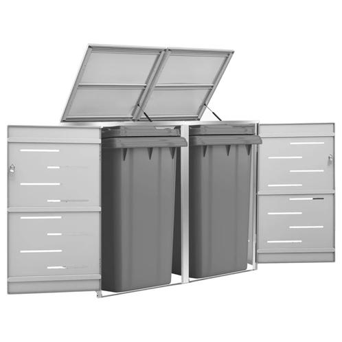 vidaXL Containerberging dubbel 138x77,5x112,5 cm roestvrij, Doe-het-zelf en Verbouw, Overige Doe-het-zelf en Verbouw, Nieuw, Verzenden