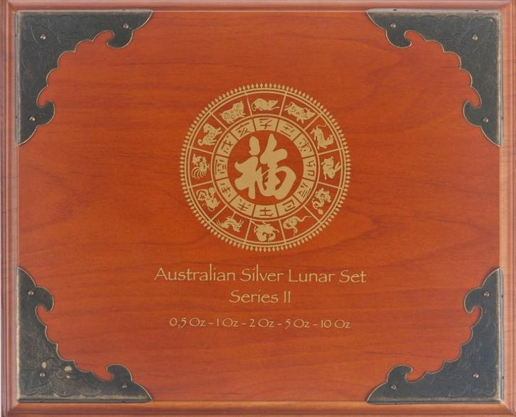 Verzameldoos Lunar II - 1/2 oz t/m 10 oz (5 munten), Postzegels en Munten, Munten | Oceanië, Losse munt, Verzenden