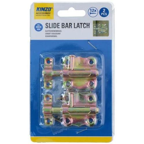 Set van 2 metalen schuifgrendels (sloten, 40x39 mm), Doe-het-zelf en Verbouw, Gereedschap | Handgereedschap, Nieuw, Ophalen of Verzenden