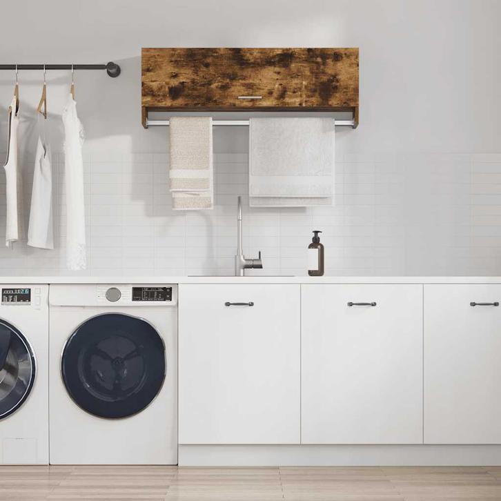 vidaXL Kledingkast 100x32,5x35 cm bewerkt hout gerookt, Huis en Inrichting, Kasten | Kledingkasten, Nieuw, Verzenden