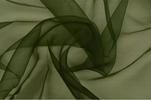 15 meter organza stof - Mosgroen, Hobby en Vrije tijd, Stoffen en Lappen, 120 cm of meer, 200 cm of meer, Groen, Nieuw, Polyester