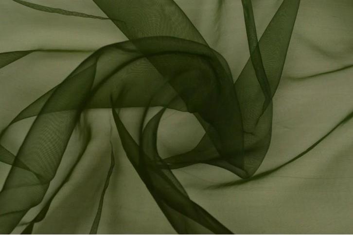 15 meter organza stof - Mosgroen, Hobby en Vrije tijd, Stoffen en Lappen, 120 cm of meer, 200 cm of meer, Groen, Nieuw, Polyester