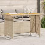 vidaXL Tuintafel met houten blad 110x68x70 cm poly rattan, Verzenden, Nieuw