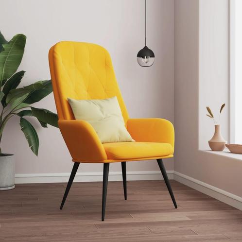 vidaXL Relaxstoel fluweel mosterdgeel, Huis en Inrichting, Fauteuils, Nieuw, Verzenden