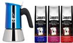 Bialetti Venus Blue 6 kops + koffiepakket 3x250gr, Witgoed en Apparatuur, Koffiezetapparaten, Afneembaar waterreservoir, Nieuw