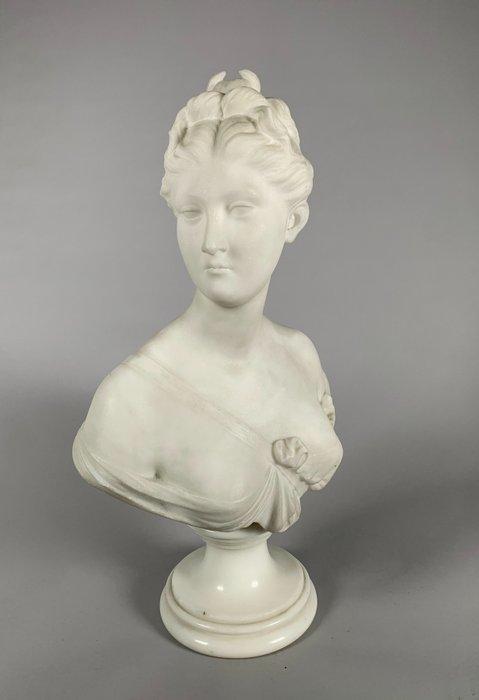 sculptuur, Buste de Diane dapres Houdon (1741-1828) - 48 cm, Antiek en Kunst, Antiek | Keramiek en Aardewerk