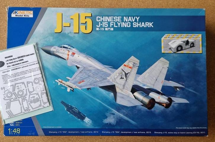 Kinetic K48065 J-15 Flying Shark 1:48 + mask set, Hobby en Vrije tijd, Modelbouw | Vliegtuigen en Helikopters, Verzenden