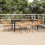 vidaXL 7-delige Tuinset poly rattan, 6 zitplaatsen, Nieuw, Tuinset, Verzenden