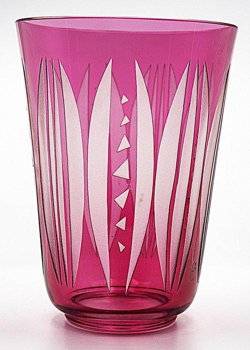 Art Deco Faceted Glass Vase Austria - 1920 - Vaas - Glas, Antiek en Kunst, Antiek | Glas en Kristal