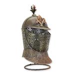 AN IRON GREAT HELM ON STAND (RX-369) (Beeldjes - Decoratie), Verzenden