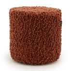 *WOONWINKEL* By-Boo Vista Teddy Poefje Terracotta 40 Cm, Huis en Inrichting, Banken | Voetenbanken en Poefen, Verzenden, Nieuw
