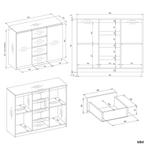 Dressoir - 120 cm 4 lades  creme 2D4S creme (Dressoirs), Verzenden, Nieuw, Overige houtsoorten, Met lade(s)