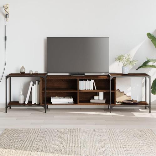vidaXL Tv-meubel 203x37x50 cm bewerkt hout bruin eikenkleur, Huis en Inrichting, Kasten | Televisiemeubels, 25 tot 50 cm, Nieuw