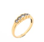 Gouden ring met zirconia (subtiele ring, gouden sieraden), Gebruikt, Overige kleuren, Ophalen of Verzenden, Kleiner dan 17