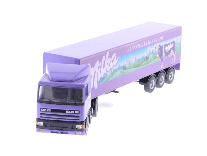 Schaal 1:50 Lion Car No86 Daf 95 vrachtauto Milka #4120, Hobby en Vrije tijd, Modelauto's | 1:50, Gebruikt, Ophalen of Verzenden