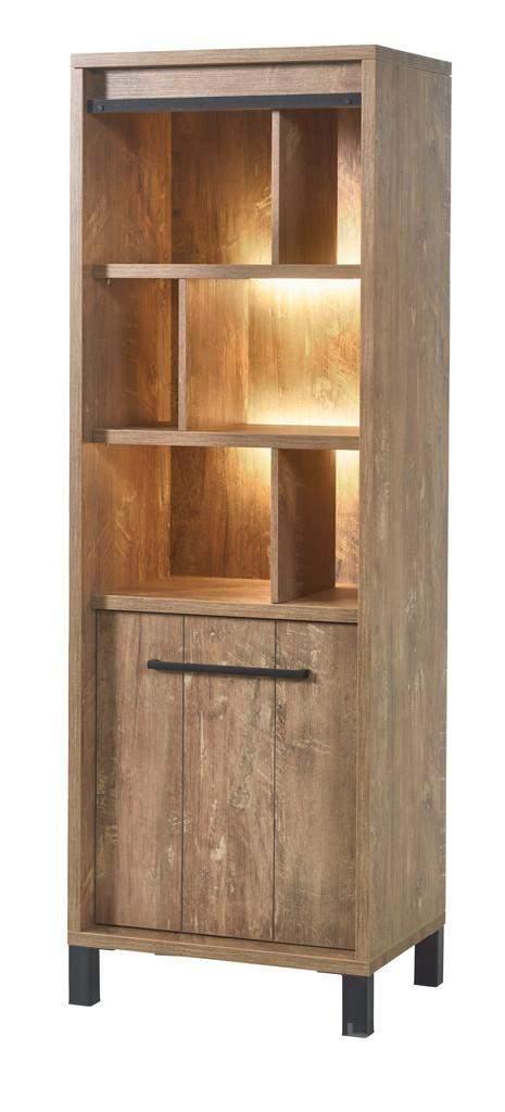 Alphen Kolomkast Rechts Oranje Teakhout - bergkasten, Huis en Inrichting, Kasten | Buffetkasten, Nieuw, Overige materialen