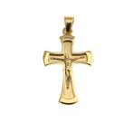 Gouden hanger van een kruis met corpus (religieus), Sieraden, Tassen en Uiterlijk, Bedels, Ophalen of Verzenden, Gebruikt, Goud