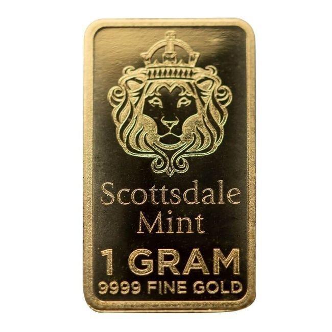 1 gram - Goud - 1 gram 9999 Scottsdale Gold Prepper Bar, Postzegels en Munten, Edelmetalen en Baren