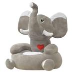 vidaXL Kinderstoel olifant pluche grijs, Verzenden, Nieuw