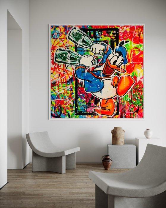 Mikko - Donald Duck Dom Perignon Lover - XL (No reserve, Antiek en Kunst, Kunst | Schilderijen | Modern