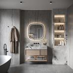 HIPP Design Phantom Deens Ovale LED spiegel - Zwart Frame -, Huis en Inrichting, Woonaccessoires | Spiegels, Ophalen of Verzenden