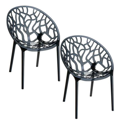 Garden Impressions Crystal tuinstoel zwart - 2 stuks, Tuin en Terras, Tuinsets en Loungesets, Verzenden
