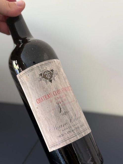 1943 Chateau Clos Fourtet (Jean Theil bottling) -, Verzamelen, Wijnen