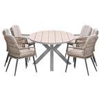 Garden Impressions Kalibo tuinset 7-delig - Tulli tuintafel, Tuin en Terras, Tuinsets en Loungesets, Verzenden, Nieuw