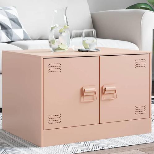 vidaXL Salontafel 67x50x44 cm staal roze, Huis en Inrichting, Tafels | Salontafels, 50 tot 100 cm, Nieuw, Metaal, Verzenden