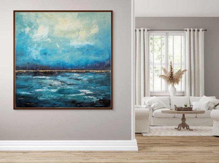 Irina Morisch - Where the sky kisses the sea Nr.7 - square, Antiek en Kunst, Kunst | Schilderijen | Modern