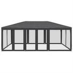 Partytent met 10 mesh zijwanden 6x4 m HDPE antracietkleurig, Verzenden, Nieuw