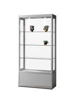 Museum vitrinekast Stofdicht V8 1000-light-O-Zilver, Nieuw in verpakking