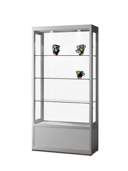 Museum vitrinekast Stofdicht V8 1000-light-O-Zilver, Zakelijke goederen, Kantoor en Winkelinrichting | Kantoormeubilair en Inrichting