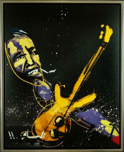 Herman Brood | Giclée: Guitarman Black | Afm: 100cm x 125cm, Antiek en Kunst, Kunst | Overige Kunst, Ophalen of Verzenden