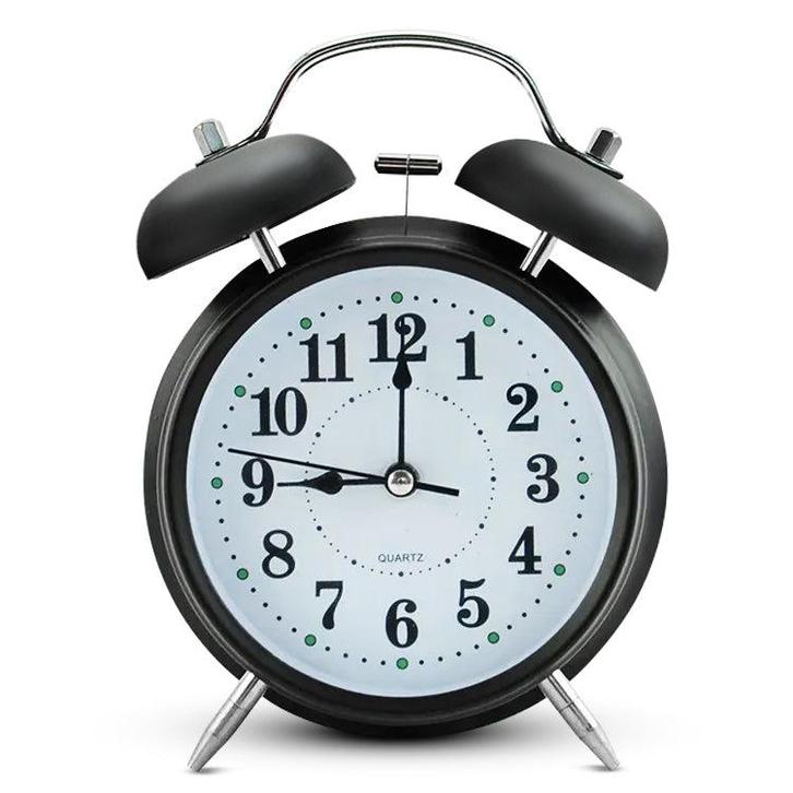 IvoQ Zwarte Klassieke Wekker met Dubbele Bel, Witgoed en Apparatuur, Wekkers, Nieuw, Verzenden